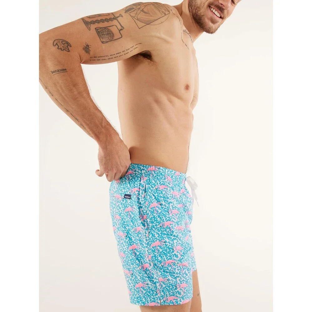 Chubbies Men's Lined Swim Trunks 7 Inch Shorts Elastic Waist Stretch Boxer L